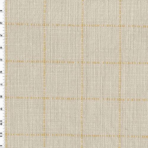 Ivory/Mustard Yellow Grid Home Decorating Fabric DFW54922