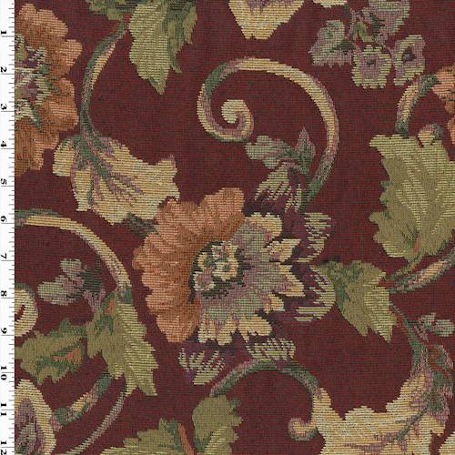 Red/Beige/Multi Floral Tapestry Home Decorating Fabric DFW54159
