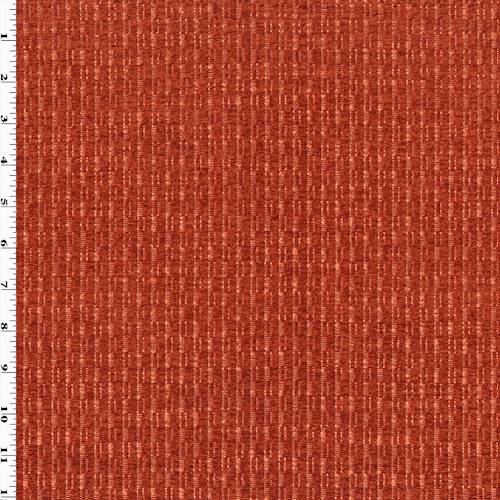 Scarlet Orange Texture Chenille Home Decorating Fabric DFW54170