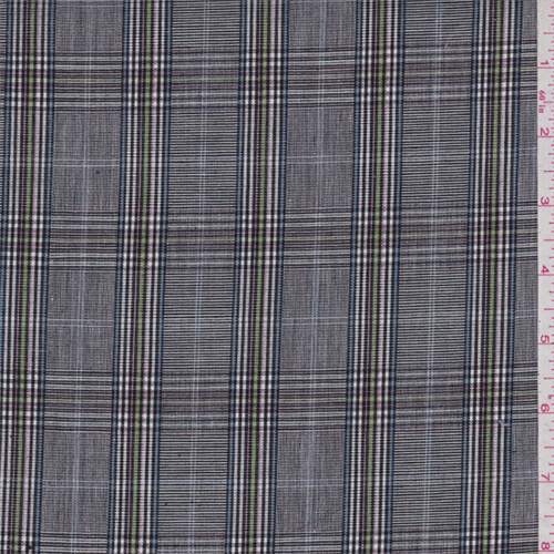 *7/8 YD PC--Black/White Plaid Suiting