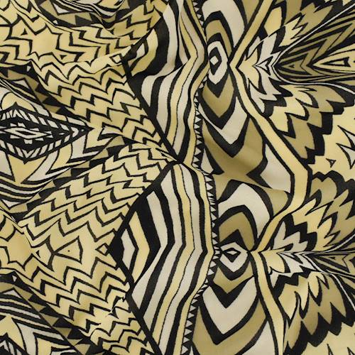Yellow/Black Tribal Print Georgette 75336