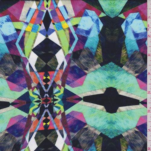 *3 1/8 YD PC--Multi Kaleidescope Print Crepe de Chine