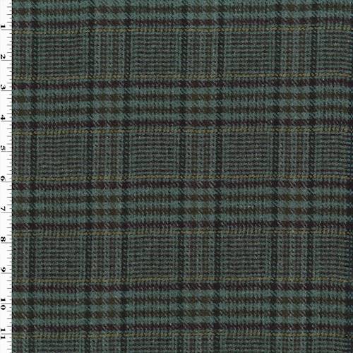 Teal/Multi Wool Plaid Flannel Jacketing 75109
