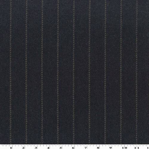 Black/Brown Wool Stripe Gabardine 75210