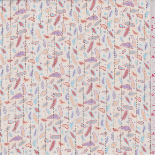 *4 3/4 YD PC--Buff Multi Party Crinkled Silk Chiffon
