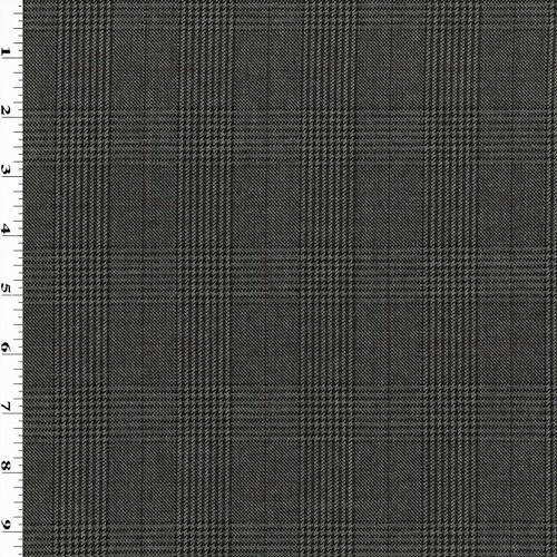 Black/Gray/Multi Wool Blend Glen Plaid Suiting 75595