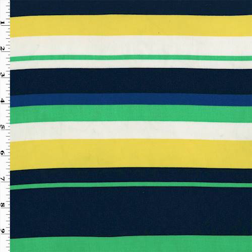 Blue/Yellow/Multi Stripe Print Faille 75650