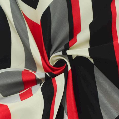 Black/Red/Multi Geometric Twill Surah 75696