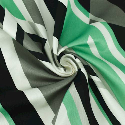 Jade Green/Black/Multi Geometric Twill Surah 75702