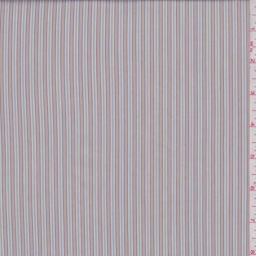 Pearl Grey/Tan Stripe Cotton Shirting