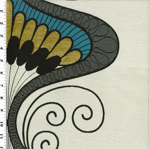 Multicolor Peacock Ogee Jacquard Home Decorating Fabric
