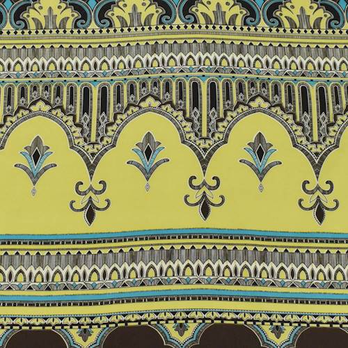 Chartreuse Green/Multi Moroccan Print Crepe 75647