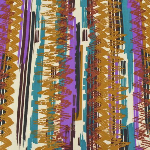 Lilac Purple/Ivory/Multi Abstract Paint Print Georgette 75623