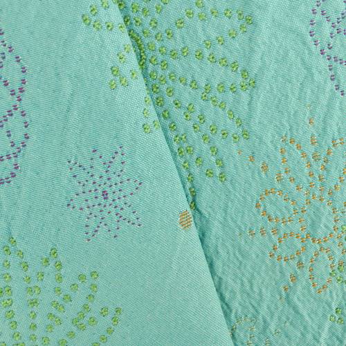 Aqua Teal/Multi Dotted Floral Matelasse Decorating Fabric DFW54976