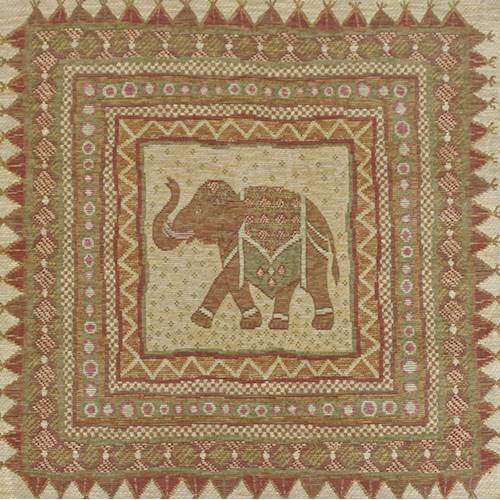 Rust Brown/Beige/Multi Elephant Tapestry Decorating Fabric dfw54430
