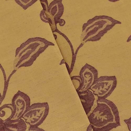 Rusted Gold/Maroon Floral Jacquard Home Decorating Fabric DFW54450