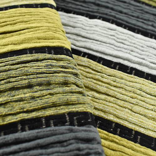 Dijon Yellow/Multi Chenille Stripe Matelasse Decorating Fabric DFW54470