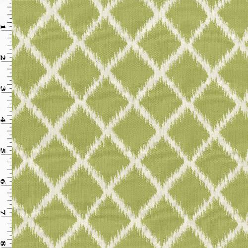 Green/White Indoor/Outdoor Ikat Double Jacquard Decor Fabric dfw54485