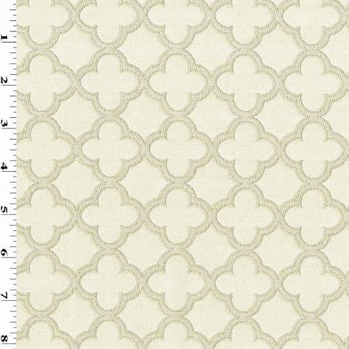 Gray/Ivory Quatrefoil Damask Home Decorating Fabric dfw54492