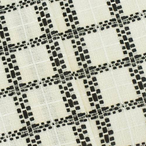 Cream White/Black Novelty Tweed Jacketing 76050
