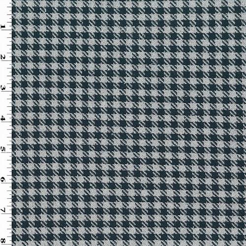 Deep Navy/Fog Gray Houndstooth Plaid Jacketing 76039