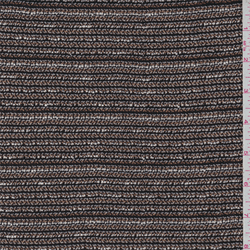 *3 YD PC--Dark Brown Stripe Sweater Knit