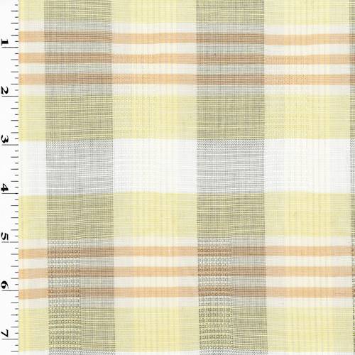 Yellow/Orange/Multi Cotton Plaid Shirting 76013