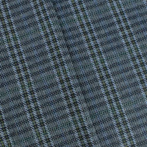 Navy Blue/Green/Multi Wool Blend Plaid Jacketing 75996