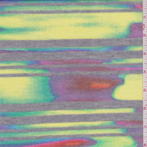 *1 1/4 YD PC--Rainbow Stripe Sweater Knit