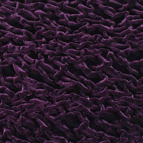 Plum Purple Embroidered Ruche Velvet Knit 76155
