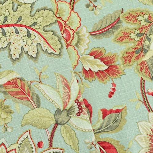 Mint Green/Multi Mill Creek Floral Print Linen Decor Fabric DFW54566