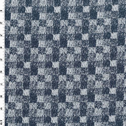 Gingham Dark Blue//White Chiffon Fabric Very Good Quality