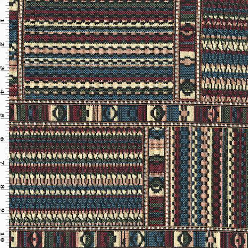 Ocean Blue/Red/Multi Tribal Tapestry Jacketing 76534