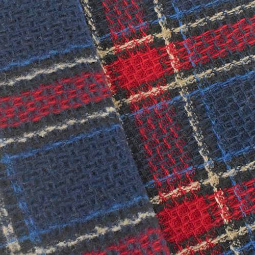 Red/Navy/Multi Brushed Plaid Dobby Coating 76271