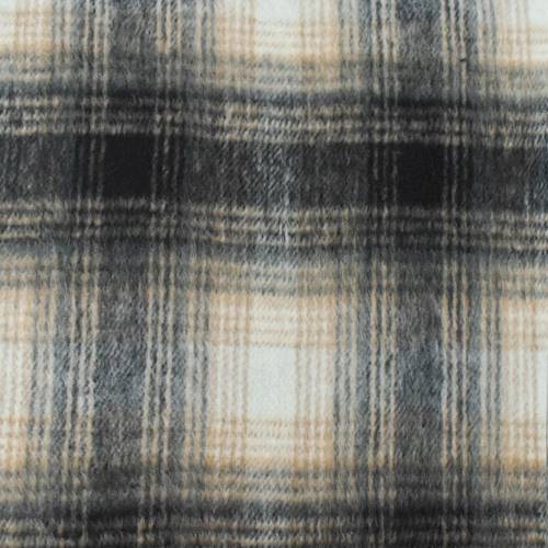 Beige/Black/Multi Brushed Plaid Coating 76268