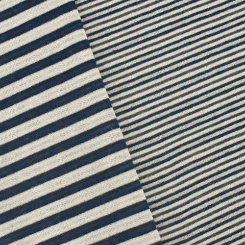 Navy Blue/Off White Stripe Double Knit 76485