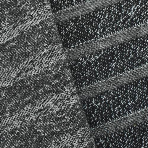 Black/White Novelty Texture French Terry Rib Knit 76552