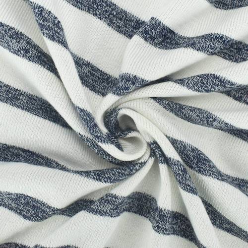 Deep Blue/Off White Stripe Jersey Knit 76542