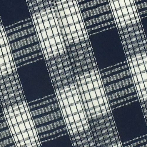 Navy/Cream White Plaid Flannel Suiting 76287