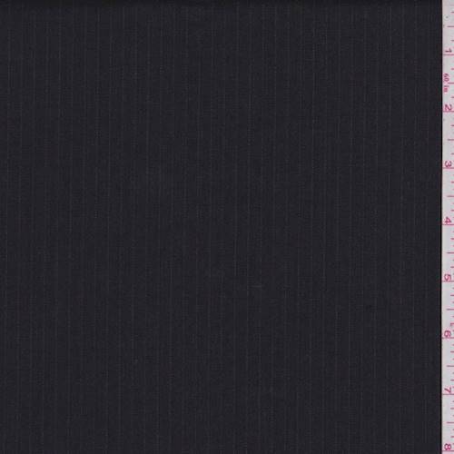 Gunmetal Black/Gray Wool Blend Pinstripe Gabardine Suiting 76742
