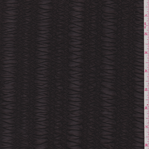 *3 5/8 YD PC--Deep Brown Stripe Stretch Lace