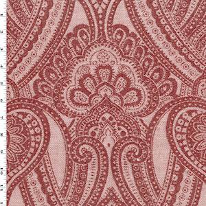 Red/Ivory Baroque Jacquard Home Decorating Fabric ...