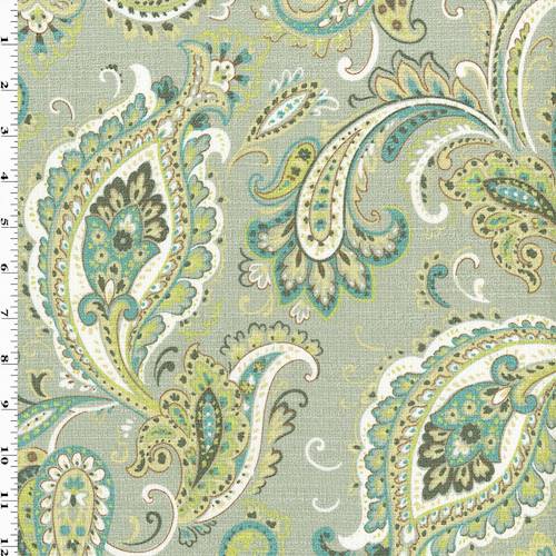 Gray/Multi Mill Creek Paisley Print Dobby Decorating Fabric DFW54658