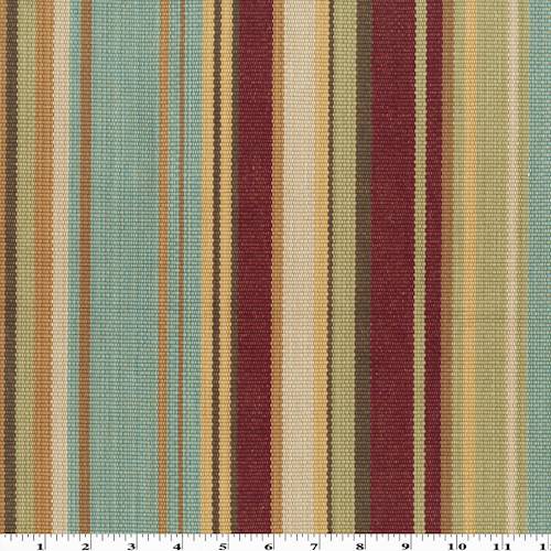Brick Red/Multi Cotton Stripe Rib Home Decorating Fabric DFW54659
