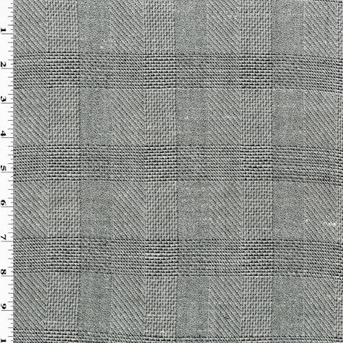 Black/White/Gray Wool Dobby Plaid Suiting 76819