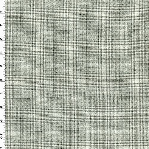 Gray/Black/Ivory Tropical Wool Texture Dobby Plaid Suiting 76850