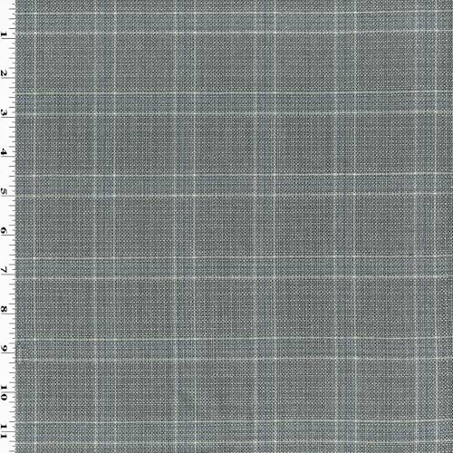 Gray/Blue Tropical Wool Plaid Suiting 76830