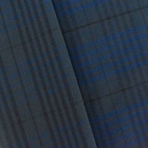 Black/Blue/Gray Wool Plaid Twill Shirting 76805