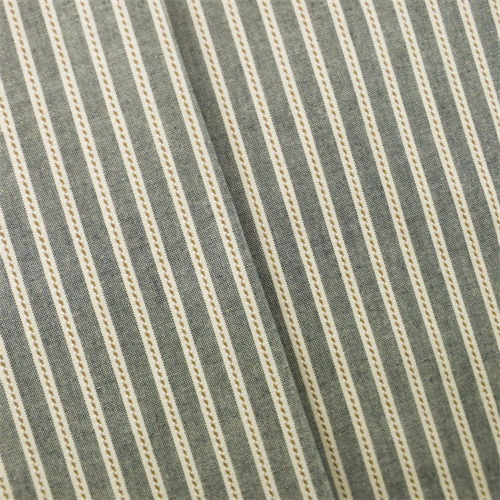 *2 YD PC - Denim/Ivory Cotton Chambray Stripe Home Decorating Fabric