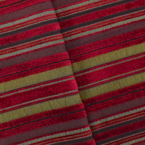 Red/Beige/Multi Stripe Chenille Home Decorating Fabric DFW54991